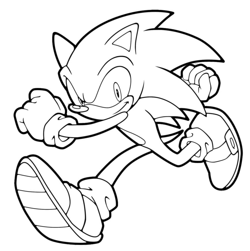 Desenho Sonic Correndo 1 Para Colorir