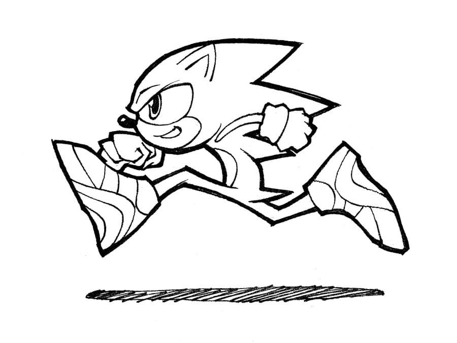 Desenho Sonic Correndo 2 Para Colorir