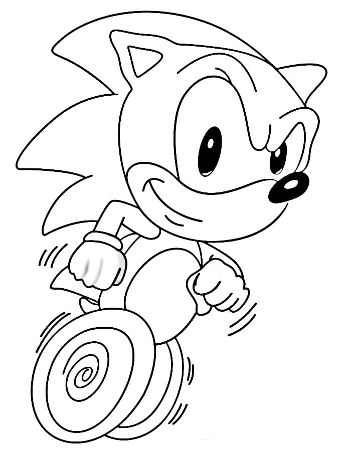 Desenho Sonic Correndo 3 Para Colorir