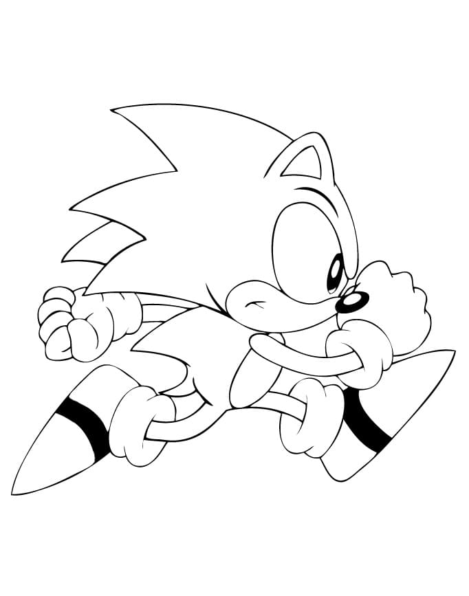 Desenho Sonic Correndo 4 Para Colorir