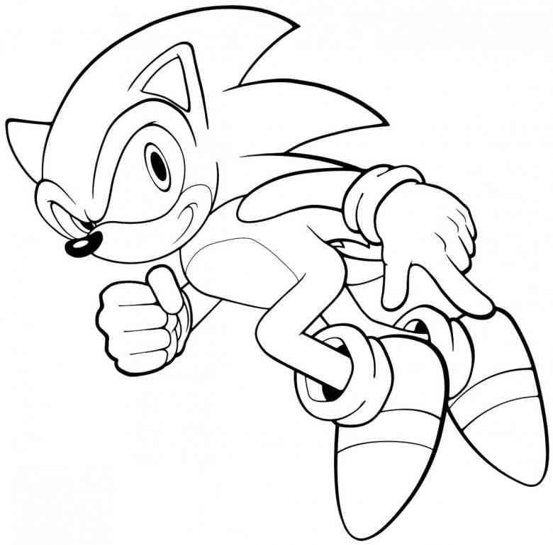 Desenho Sonic Correndo 5 Para Colorir