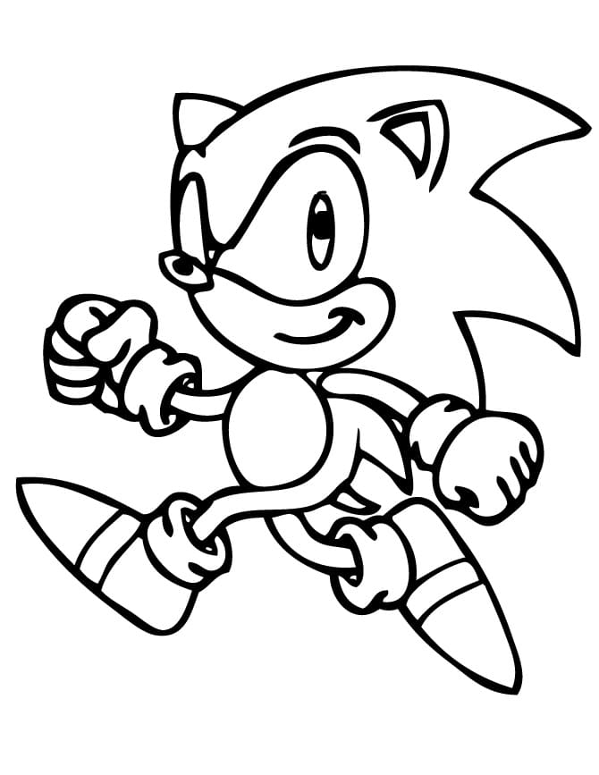 Desenho Sonic Correndo Para Colorir