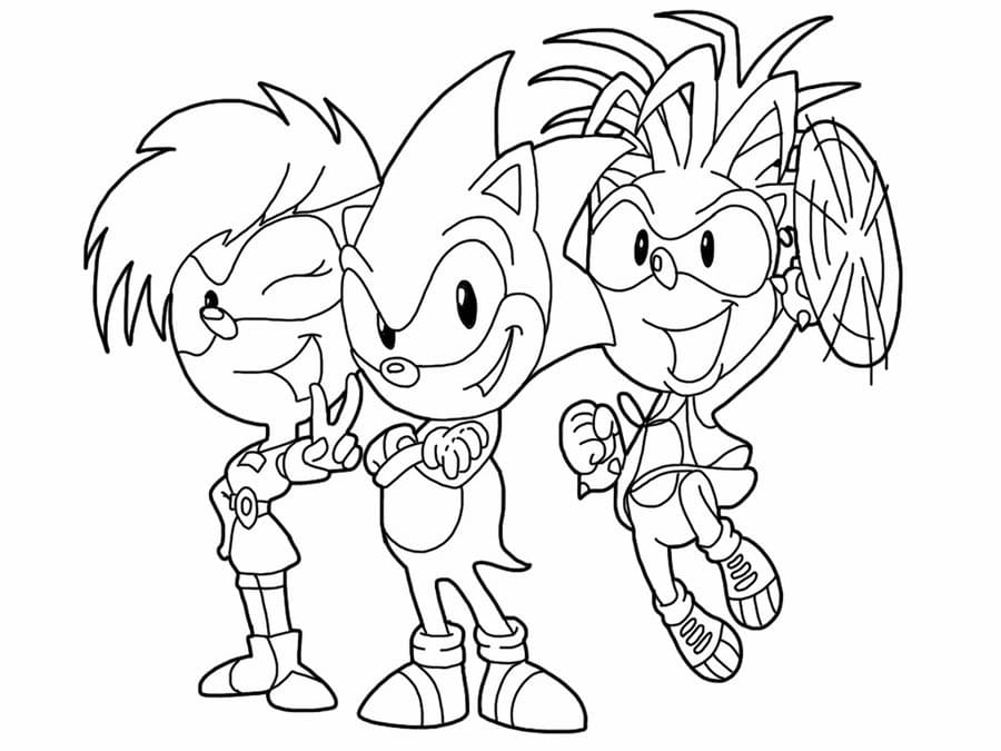 Desenho Sonic e Amigos Para Colorir