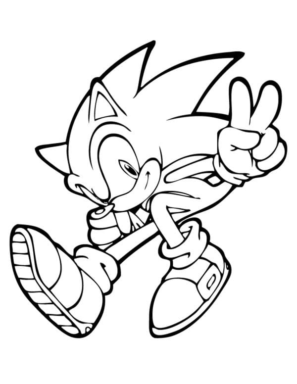 Desenho Sonic Em ação Para Colorir