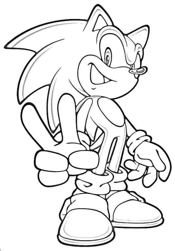 Desenho Sonic Feliz Para Colorir