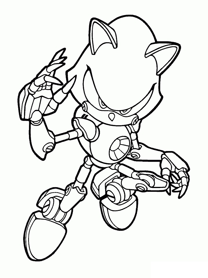 Desenho Sonic Metal Para Baixar e Colorir Gratuitamente
