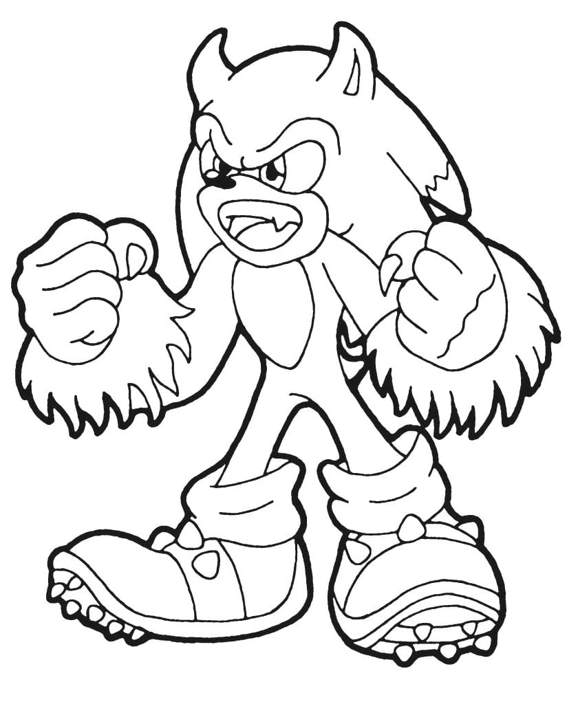 Desenho Sonic The Werehog Para Colorir