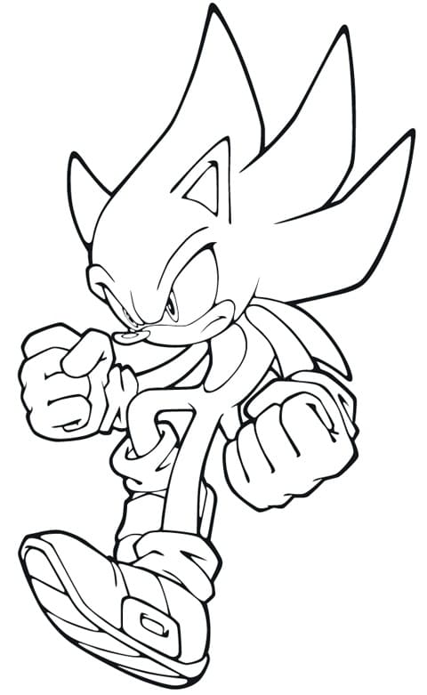 Desenho Sonic Zangado 1 Para Colorir