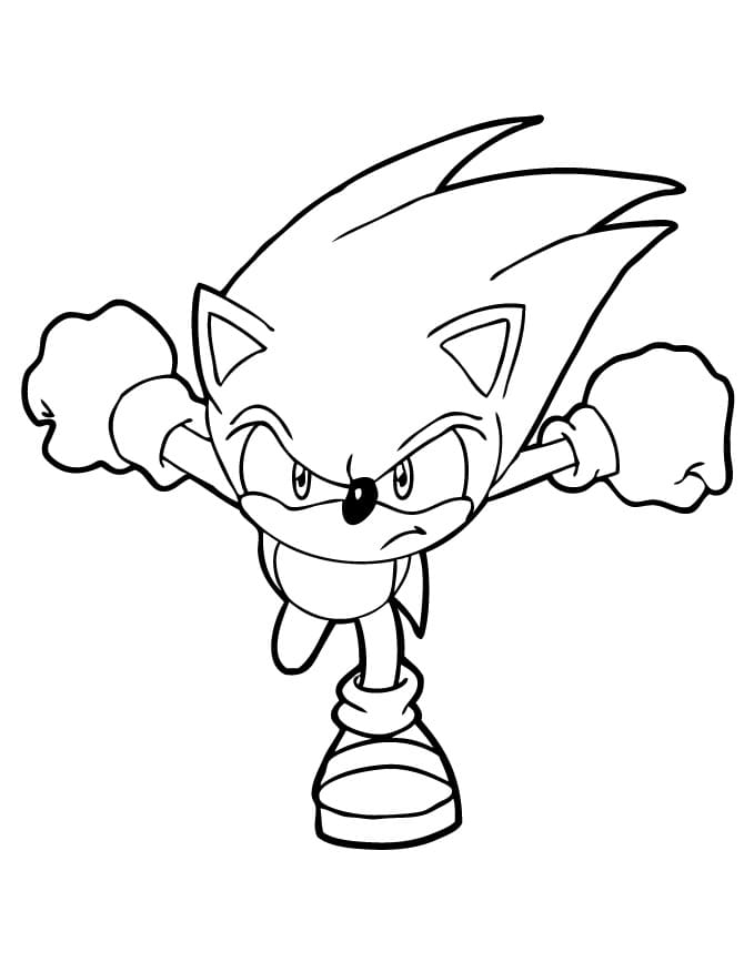Desenho Sonic Zangado Para Colorir