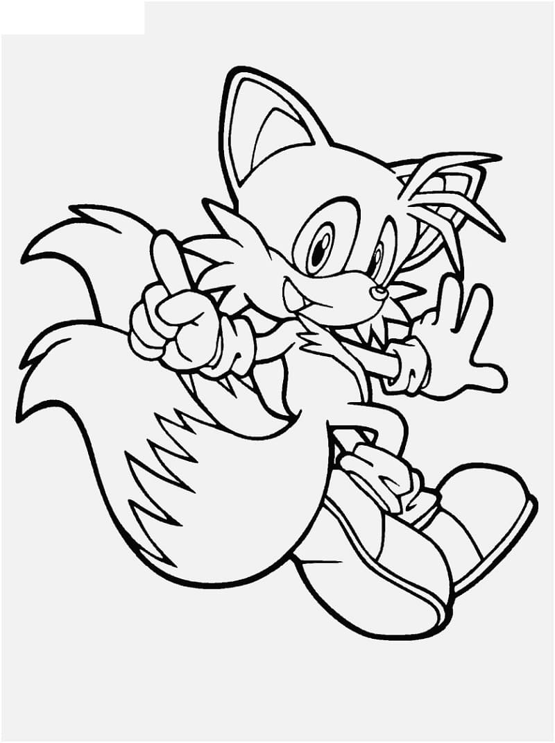 Desenho Tails De Sonic Para Colorir