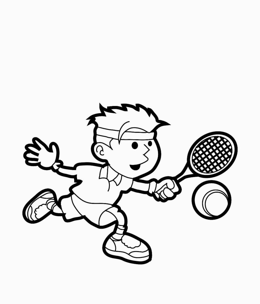 Baixar Desenho Em Pdf De Menino Jogador De tênis