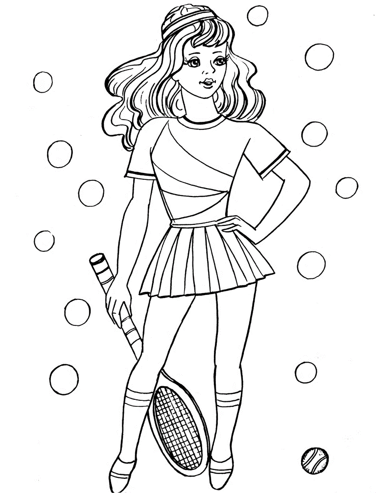 Desenho De Menina Jogadora De tênis Para Colorir Pdf
