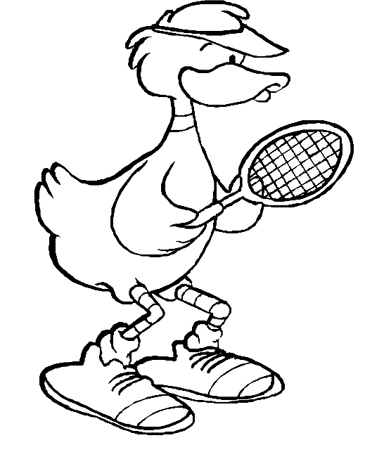 Desenho Pato Jogador De tênis A4