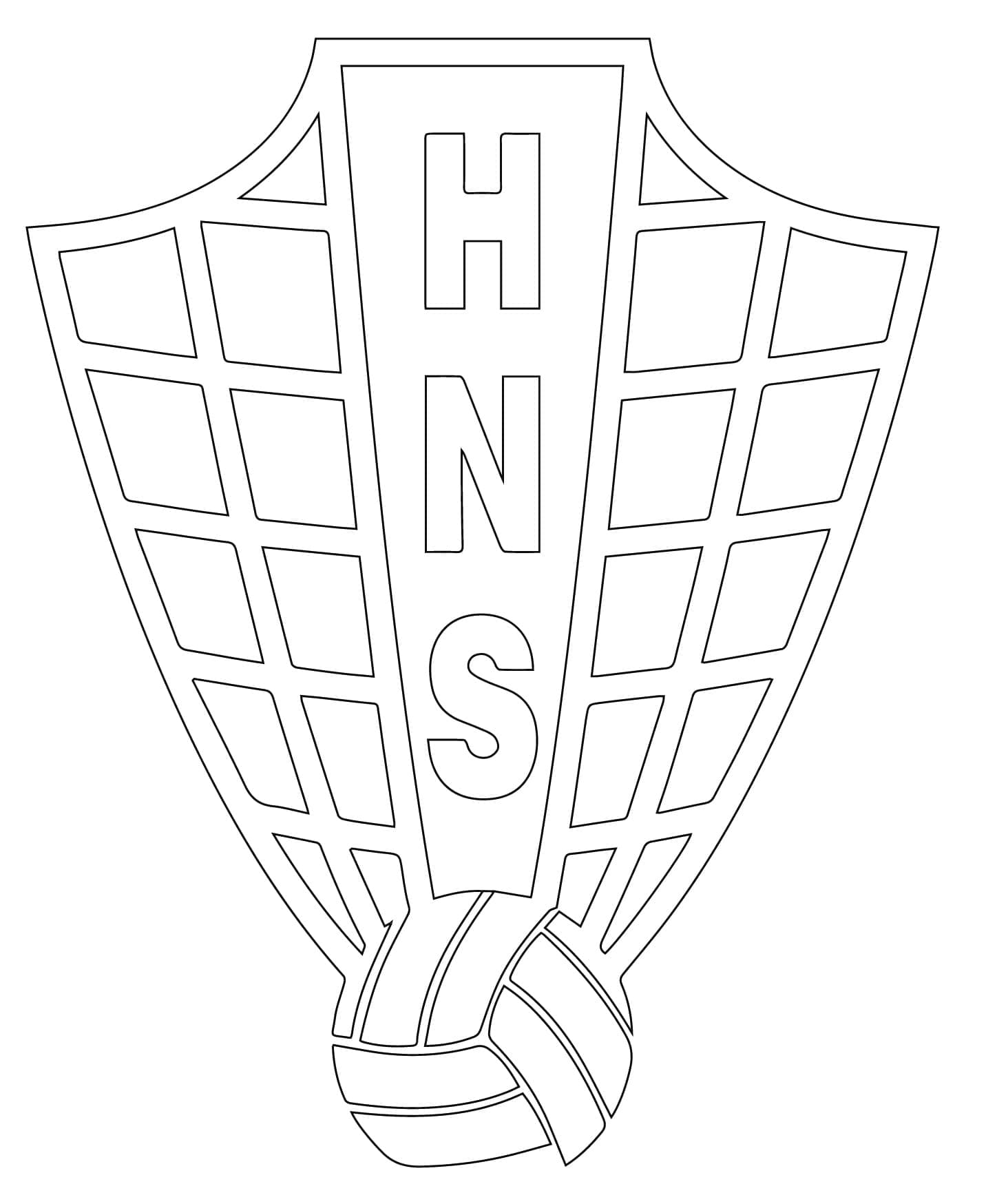 Desenho De Croácia Euro 2024 Para Colorir