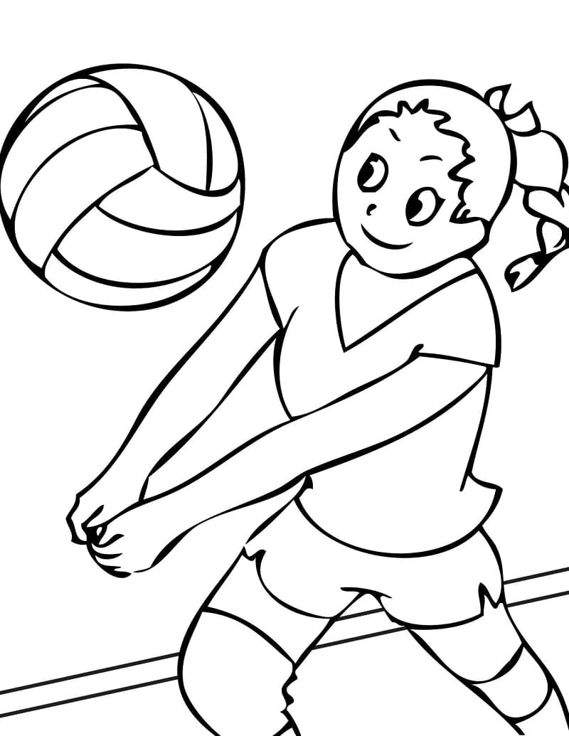 Desenho Animado De vôlei Para Imprimir
