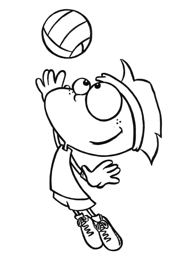 Desenho De Cena Esportiva De vôlei Para Colorir
