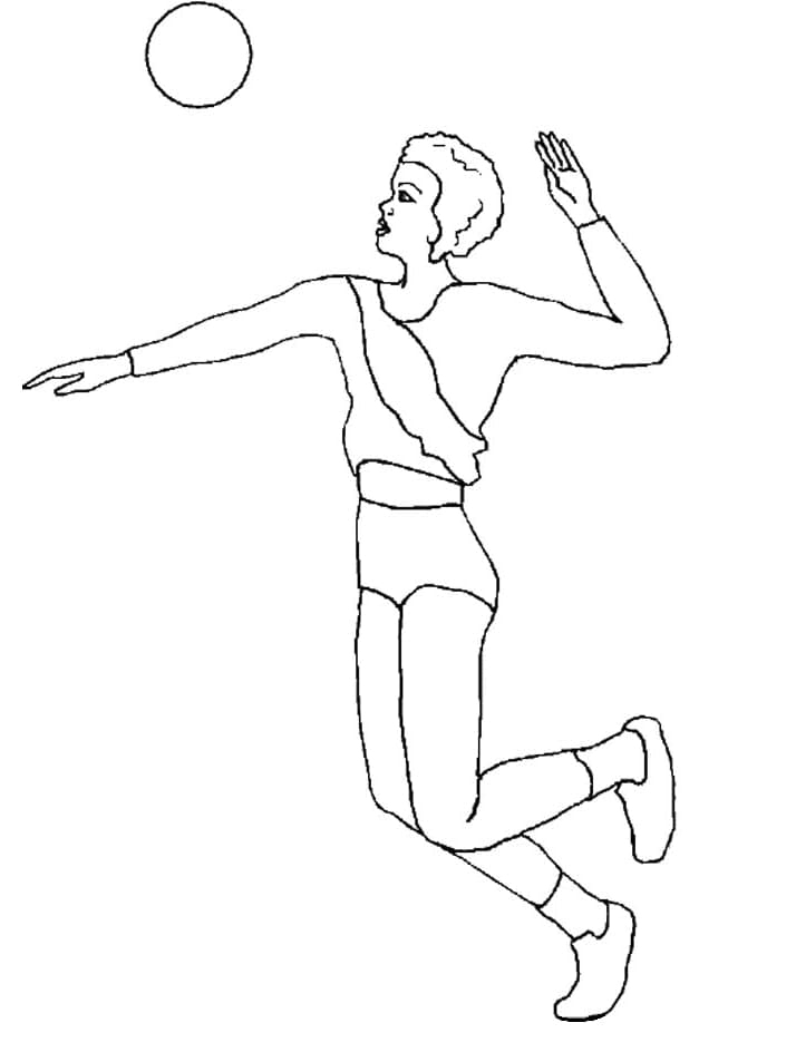 Desenho De vôlei Em Grupo Para Pintar