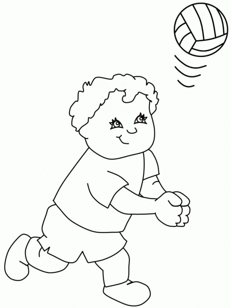 Desenho De vôlei Feminino Para Colorir