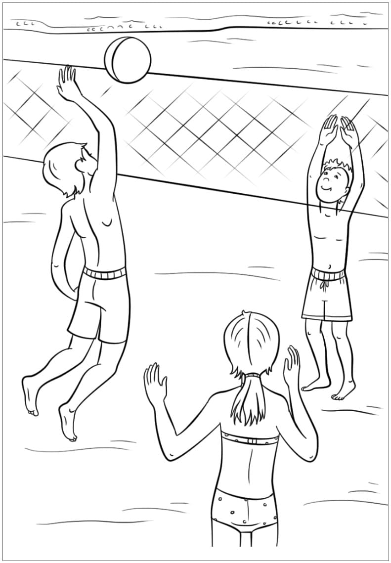 Desenho De vôlei Masculino Para Pintar