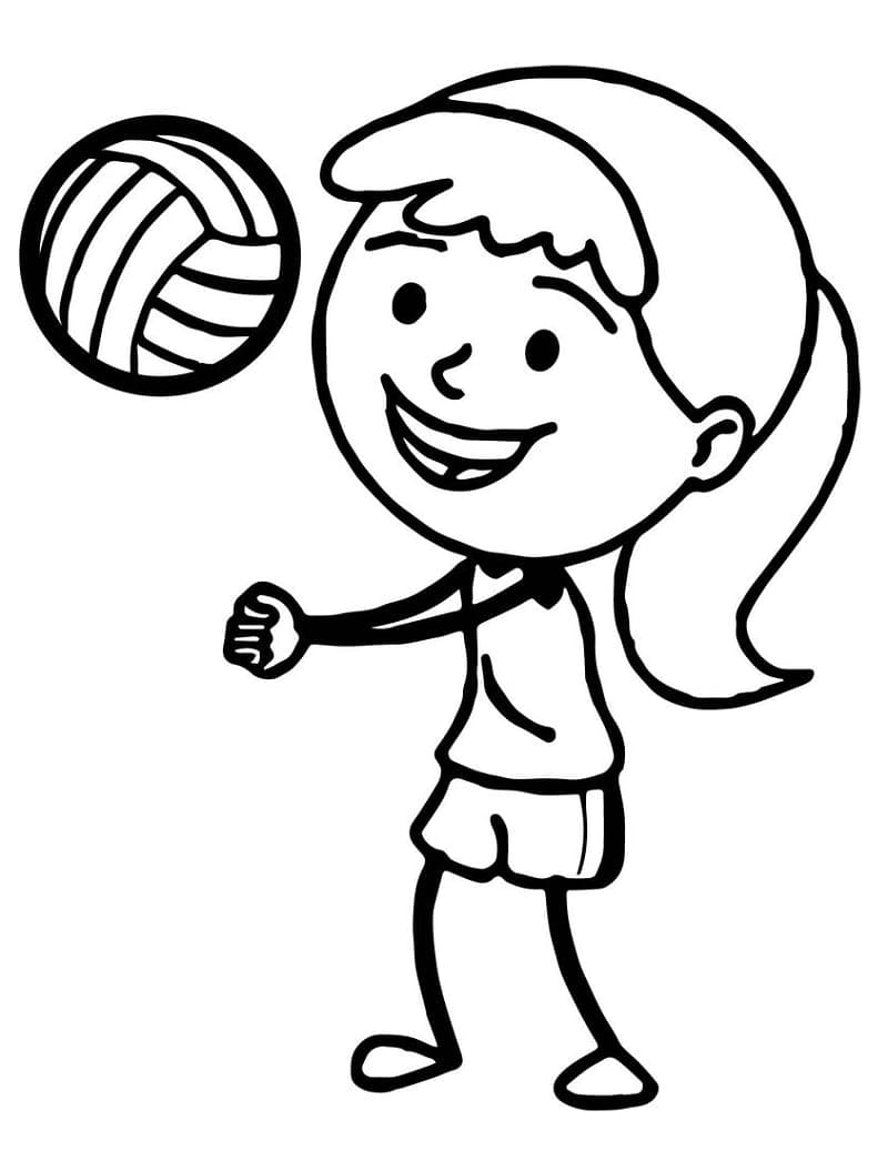 Desenho De vôlei Para Pintar e Baixar