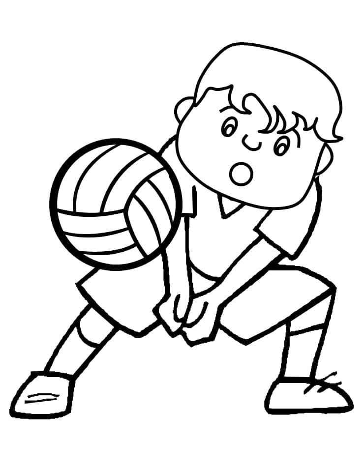 Desenho Divertido De vôlei Para Imprimir