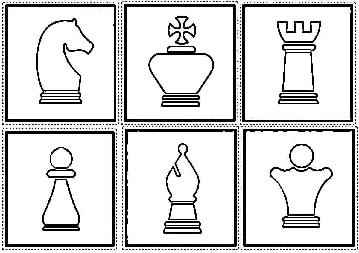 Desenho De Xadrez Imprimivel Para crianças Para Colorir
